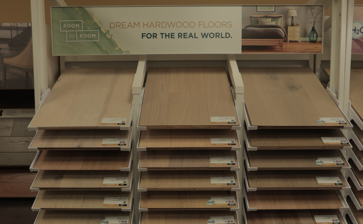Hardwood Flooring display at CT Carpet One